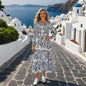 Silk Shirt Frill Maxi Dress tiger