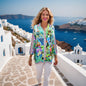 Silk Embellished Button Down Shirt-Paradise Resort