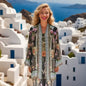 Silk Embellished Kimono Jacket- Capri