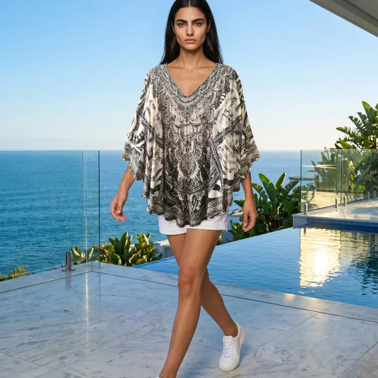 Silk Embellished Butterfly Top Samara