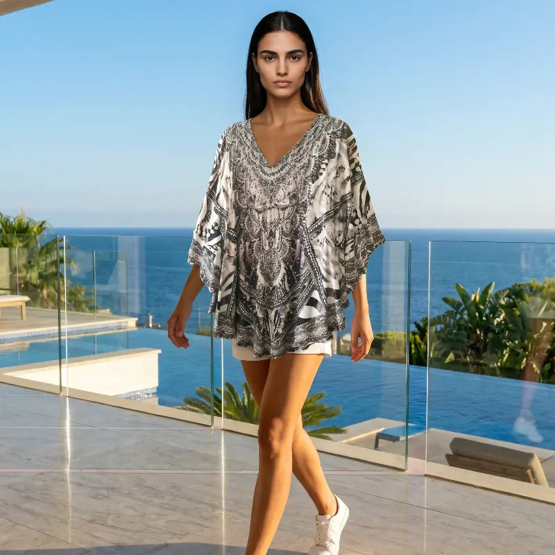 Silk Embellished Butterfly Top Samara