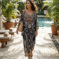 Silk Embellished Gypsy Top Cheetah