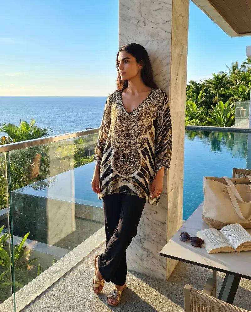 Silk Embellished Gypsy Top Zambia - Kaftans that Bling