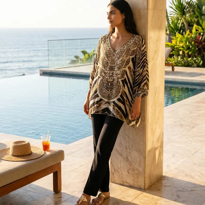 Silk Embellished Gypsy Top Zambia