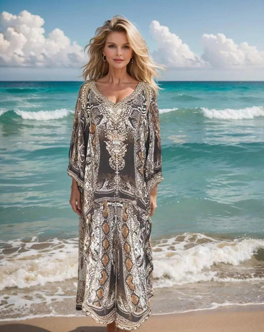 silk embellished gypsy top Silk Embellished Gypsy Top fashion spectrum  Kaftans that Bling