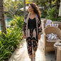 Silk Embellished Kimono jacket Snow Leopard