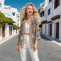 Silk Embellished Kimono jacket Tiger Brown