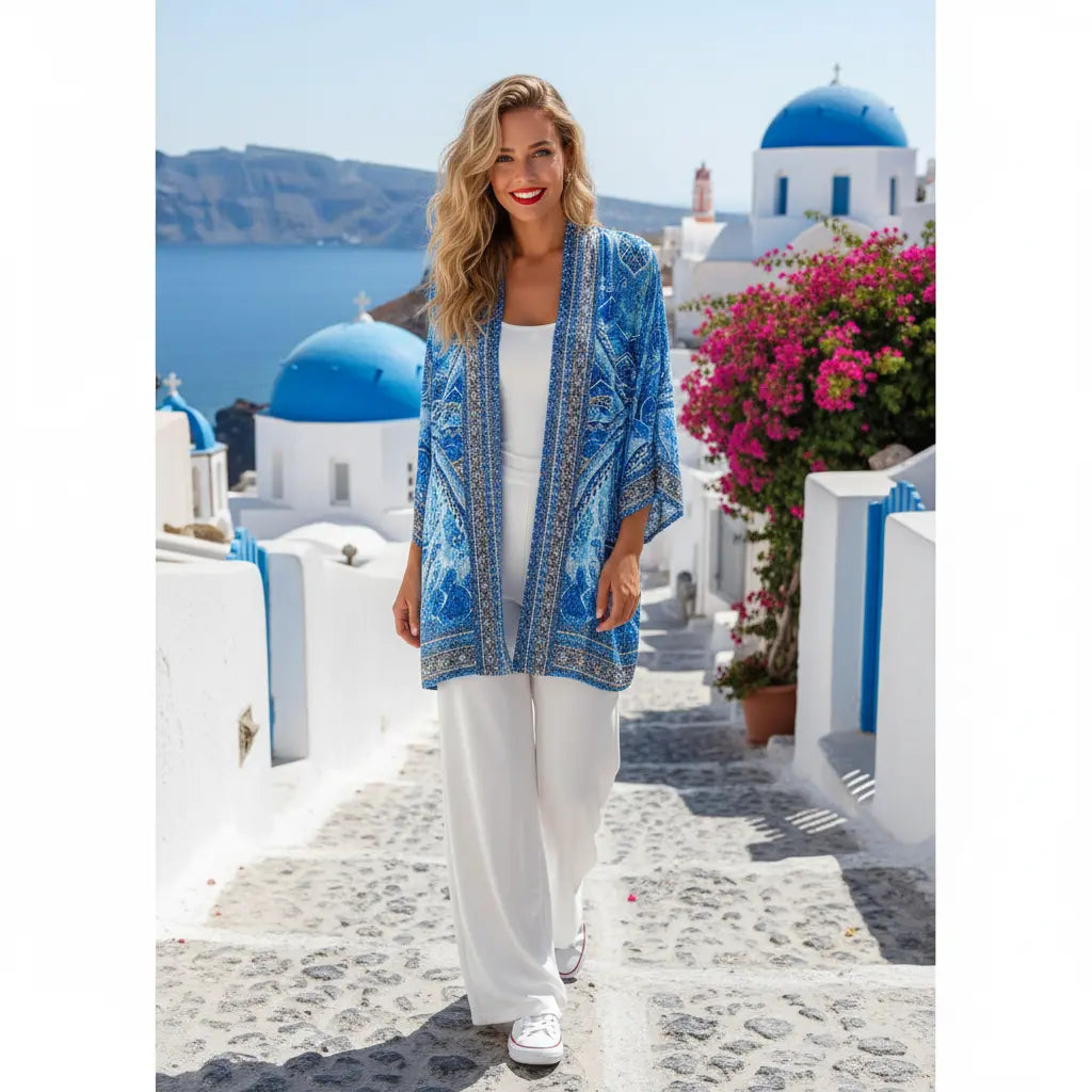 Silk Embellished Kimono jacket  Monet at Kaftans that Bling