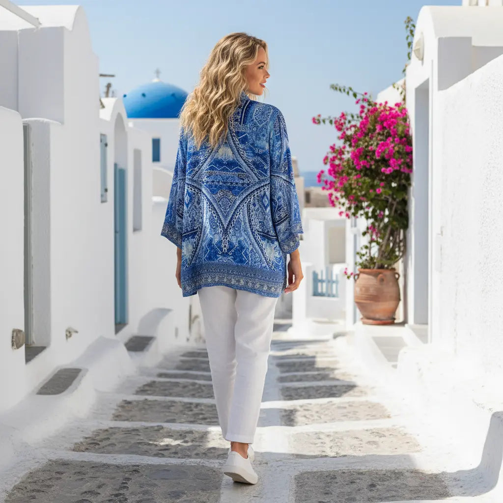 Silk Embellished Kimono jacket  Monet at Kaftans that Bling