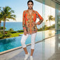 Garden Delight red Silk Embellished Shirt at kaftans that bling 