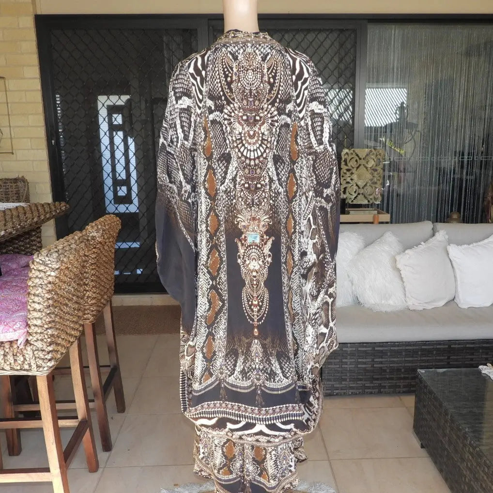 silk embellished short cape Silk Embellished Short Cape fashion spectrum  Kaftans that Bling