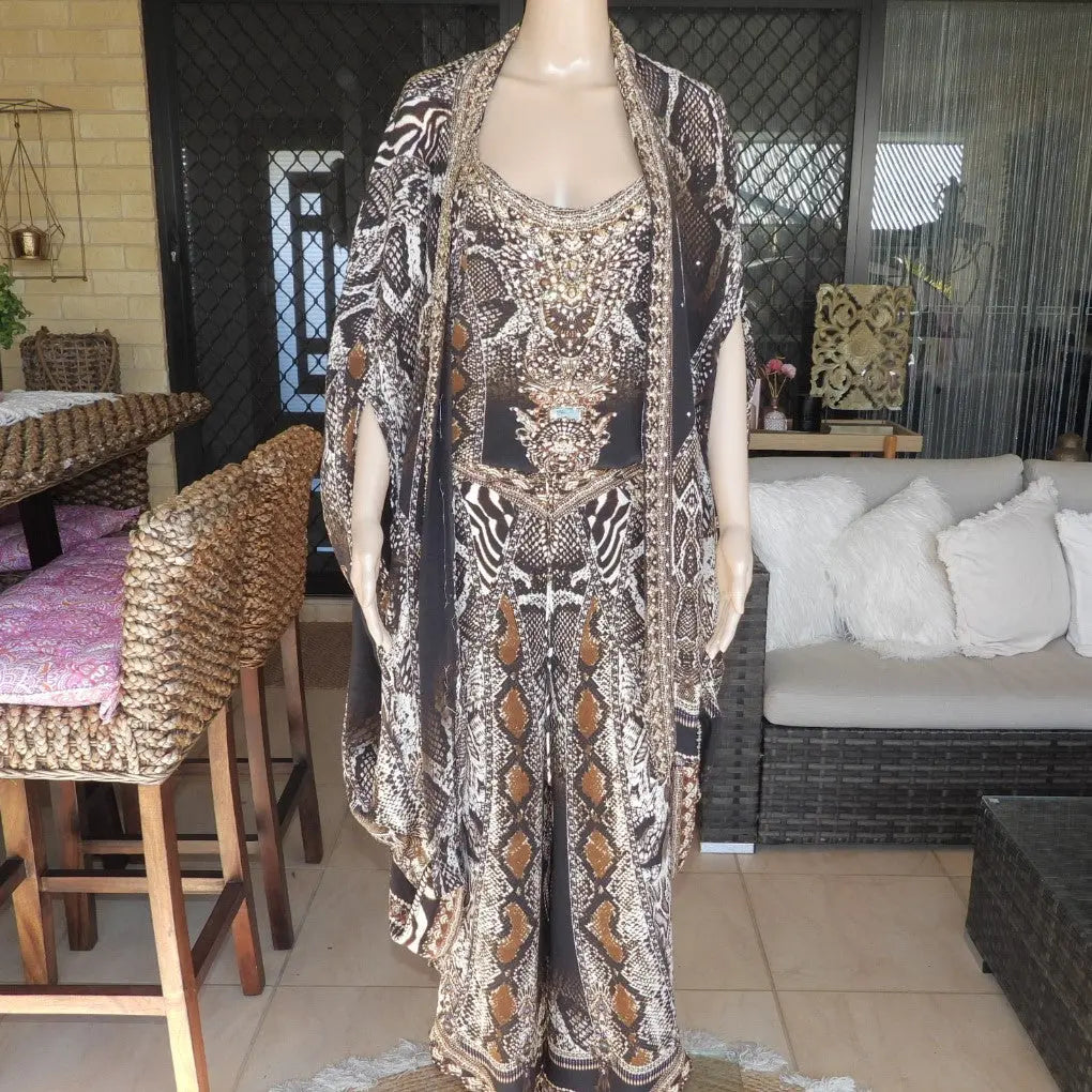 silk embellished short cape Silk Embellished Short Cape fashion spectrum  Kaftans that Bling