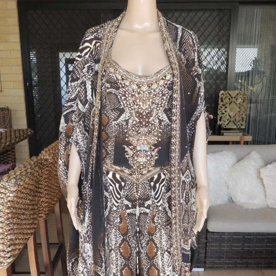 silk embellished short cape Silk Embellished Short Cape fashion spectrum  Kaftans that Bling