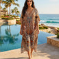 Long Silk Embellished Box Kaftan Leopard at Kaftans that Bling 