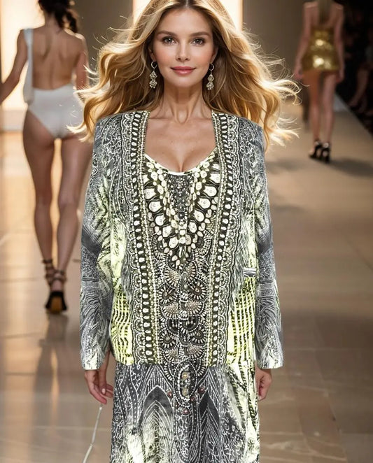 silk padded jacket Silk Padded Embellished Jacket Amalfi fashion spectrum  Kaftans that Bling