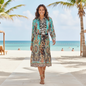 Silk Shirt Dress-Garden Delight at kaftans that bling 