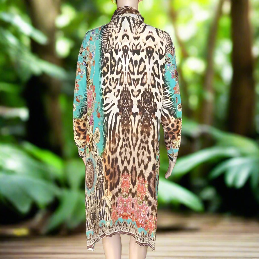 silk shirt dress Silk Shirt Dress-Garden Delight fashion spectrum  Kaftans that Bling