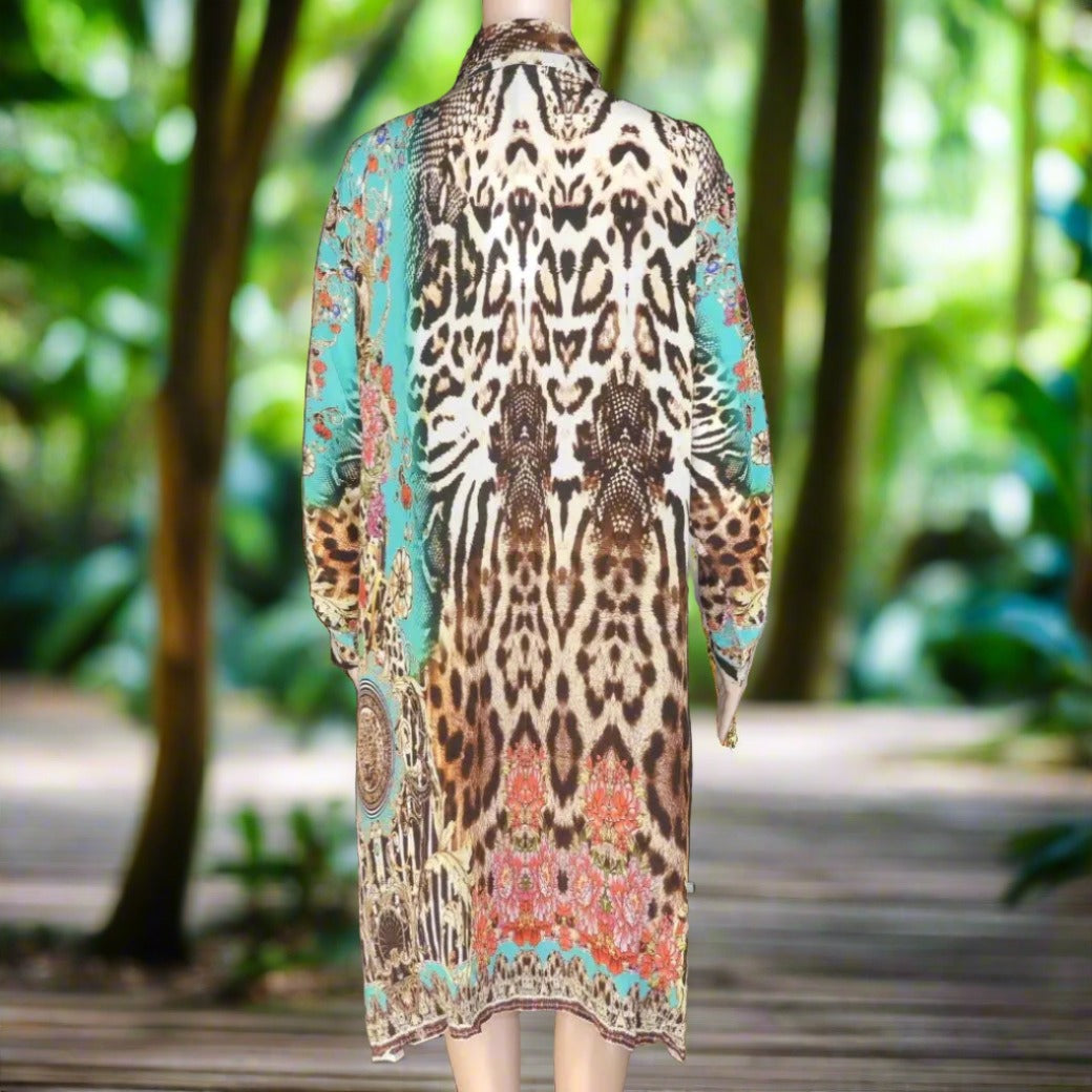 silk shirt dress Silk Shirt Dress-Garden Delight fashion spectrum  Kaftans that Bling
