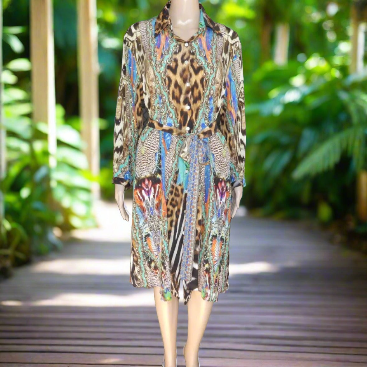 silk shirt dress Silk Shirt Dress-Jungle fashion spectrum  Kaftans that Bling