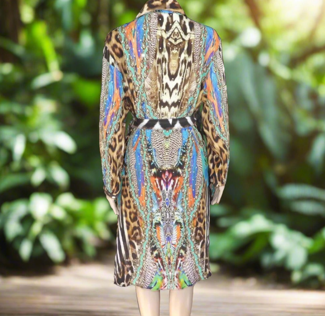 silk shirt dress Silk Shirt Dress-Jungle fashion spectrum  Kaftans that Bling