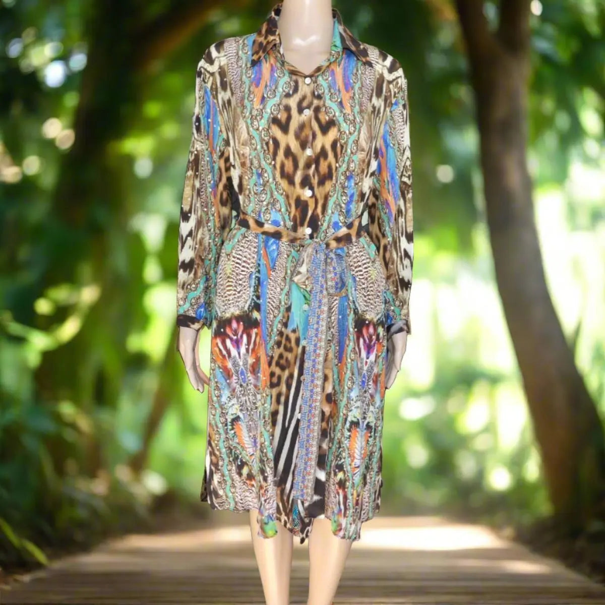 silk shirt dress Silk Shirt Dress-Jungle fashion spectrum  Kaftans that Bling