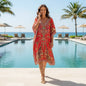 Short Embellished Kaftan Raisin
