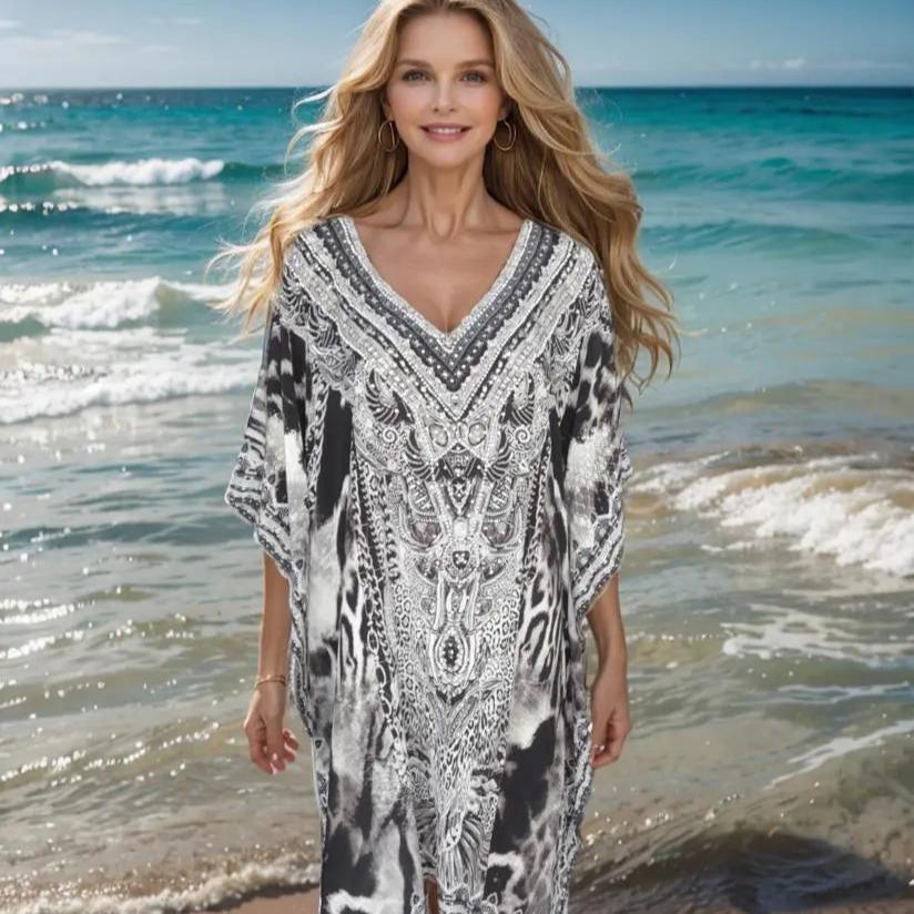 silk short kaftan Short Silk Embellished Kaftan Dress fashion spectrum  Kaftans that Bling