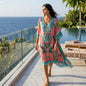 Short Silk Embellished Kaftan Peacock Pink