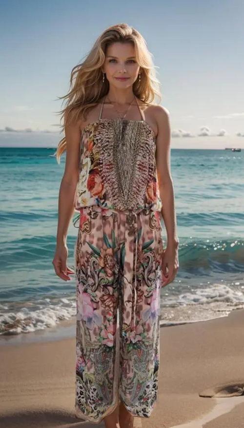 strapless jumpsuit Floral Leopard Strapless Embellished Jumpsuit Kaftans that Bling  Kaftans that Bling