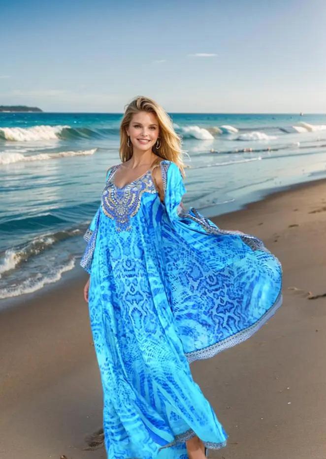 t-back maxi dress T-Back Long Maxi Dress-Blue Rattler Kaftans that Bling 125.95 Kaftans that Bling