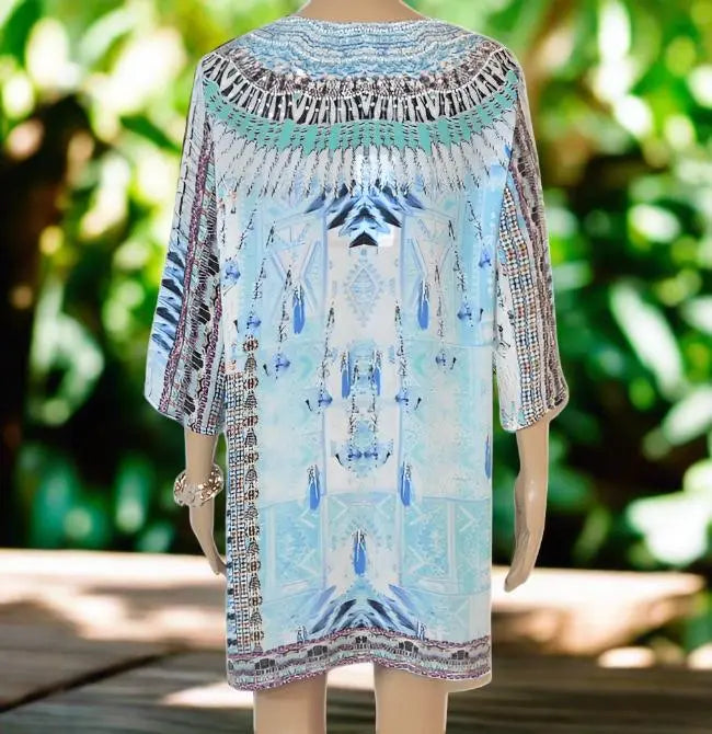 Cleopatra Silk Hand beaded Tunic Dress by Fashion Spectrum - Kaftans that Bling