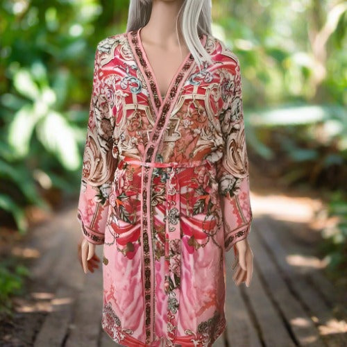 Short Silk Kimono - Elegance - Kaftans that Bling