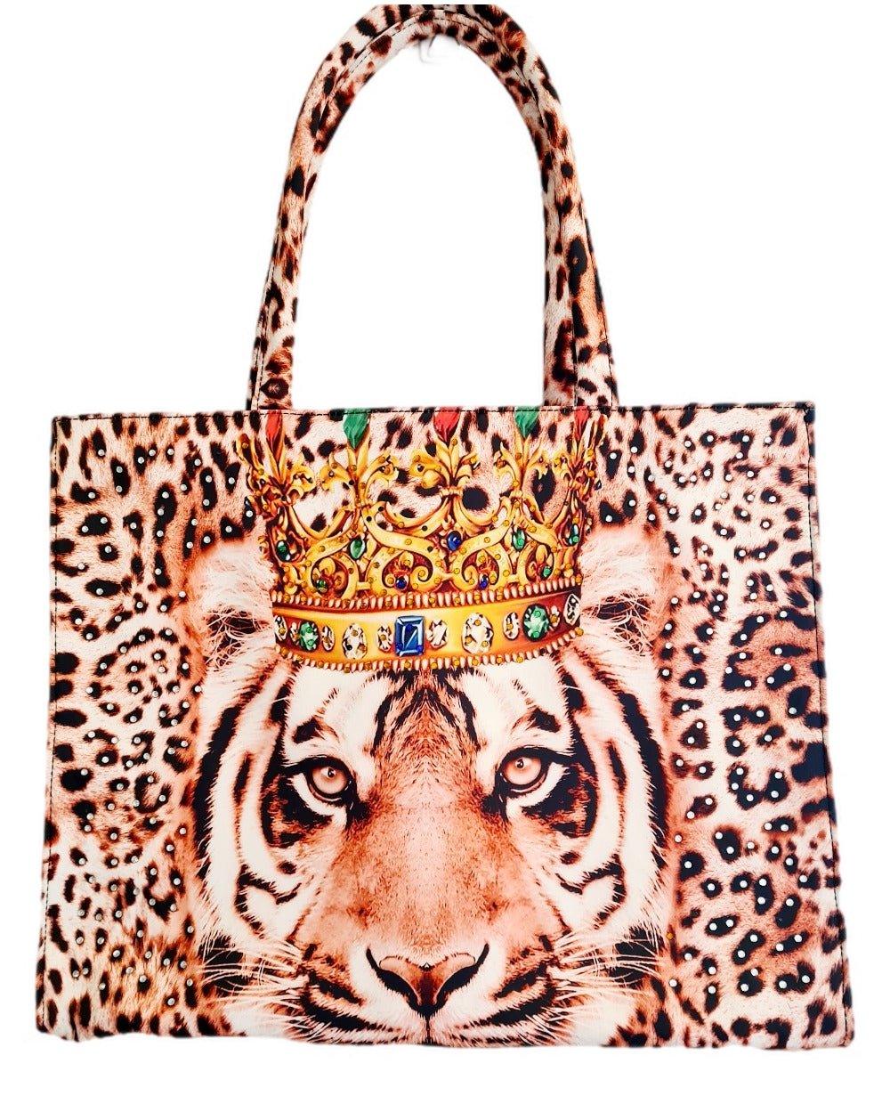 Snow Queen Natural Embellished Tote Bag-by Kaftans that Bling - Kaftans that Bling