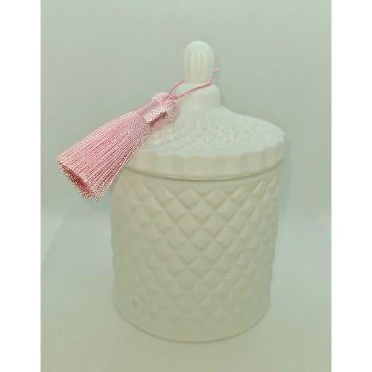 Matte white geo deluxe soy candle 350ml - Kaftans that Bling
