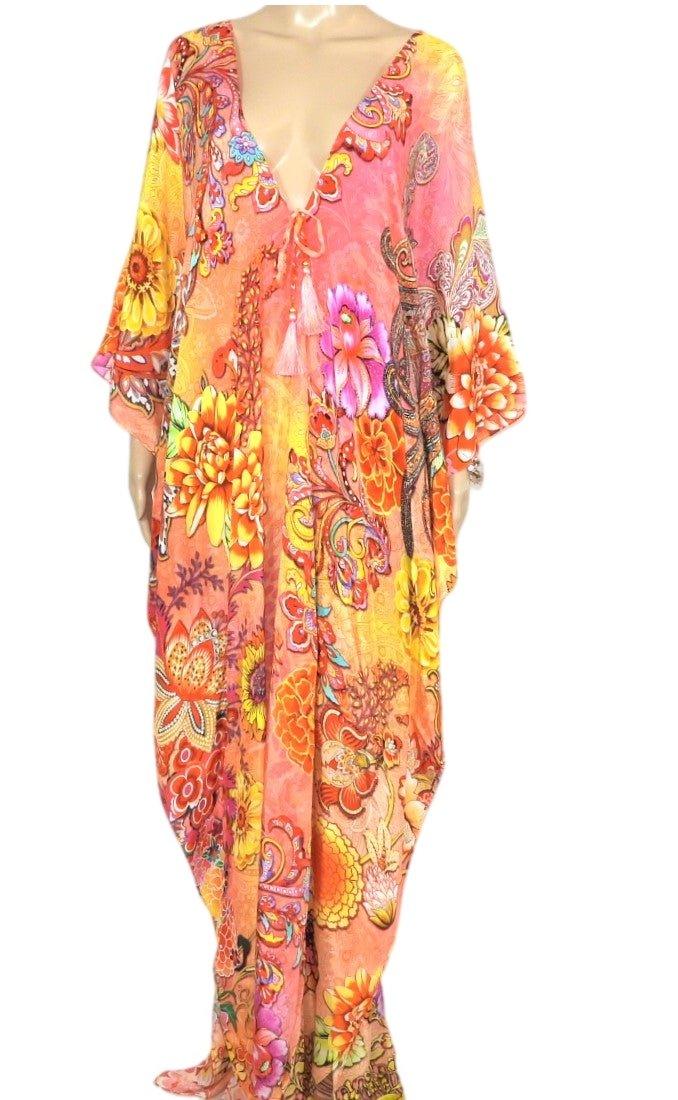 Harmony Long Tie Front Jacket - Kaftans that Bling