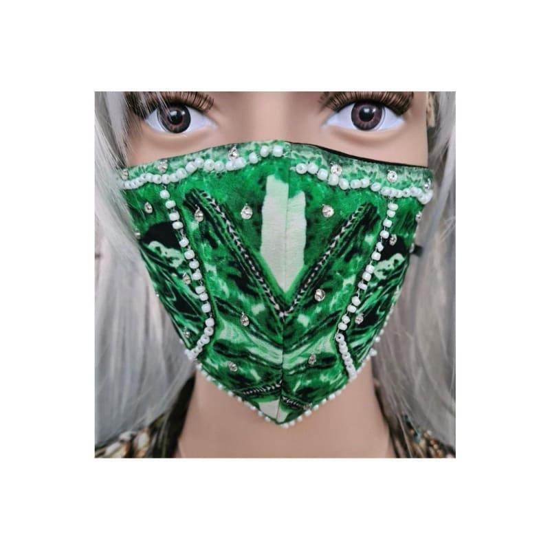 The ultimate beaded & embellished breathable silk face mask - Kaftans that Bling