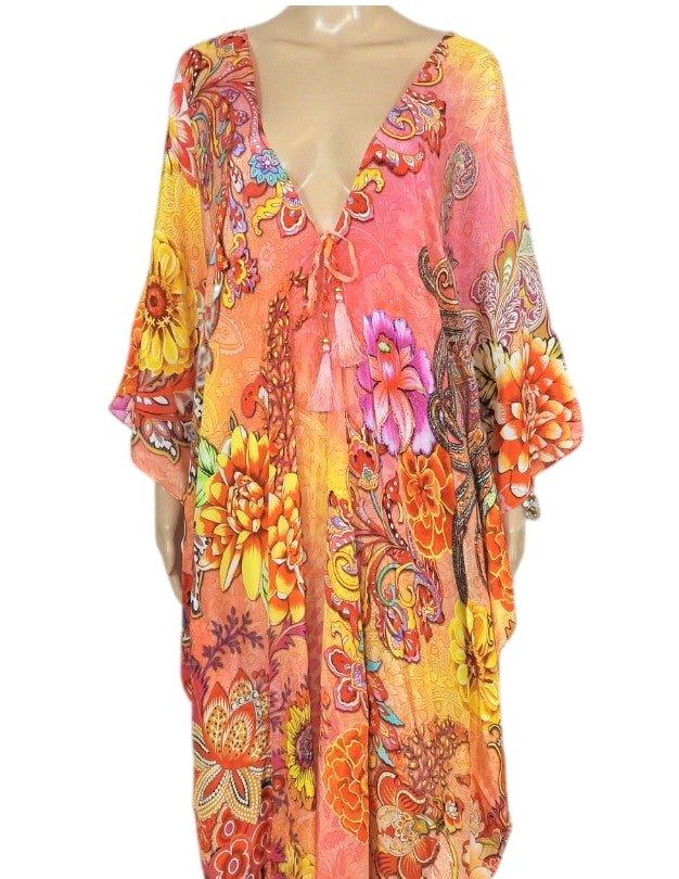 Harmony Long Tie Front Jacket - Kaftans that Bling