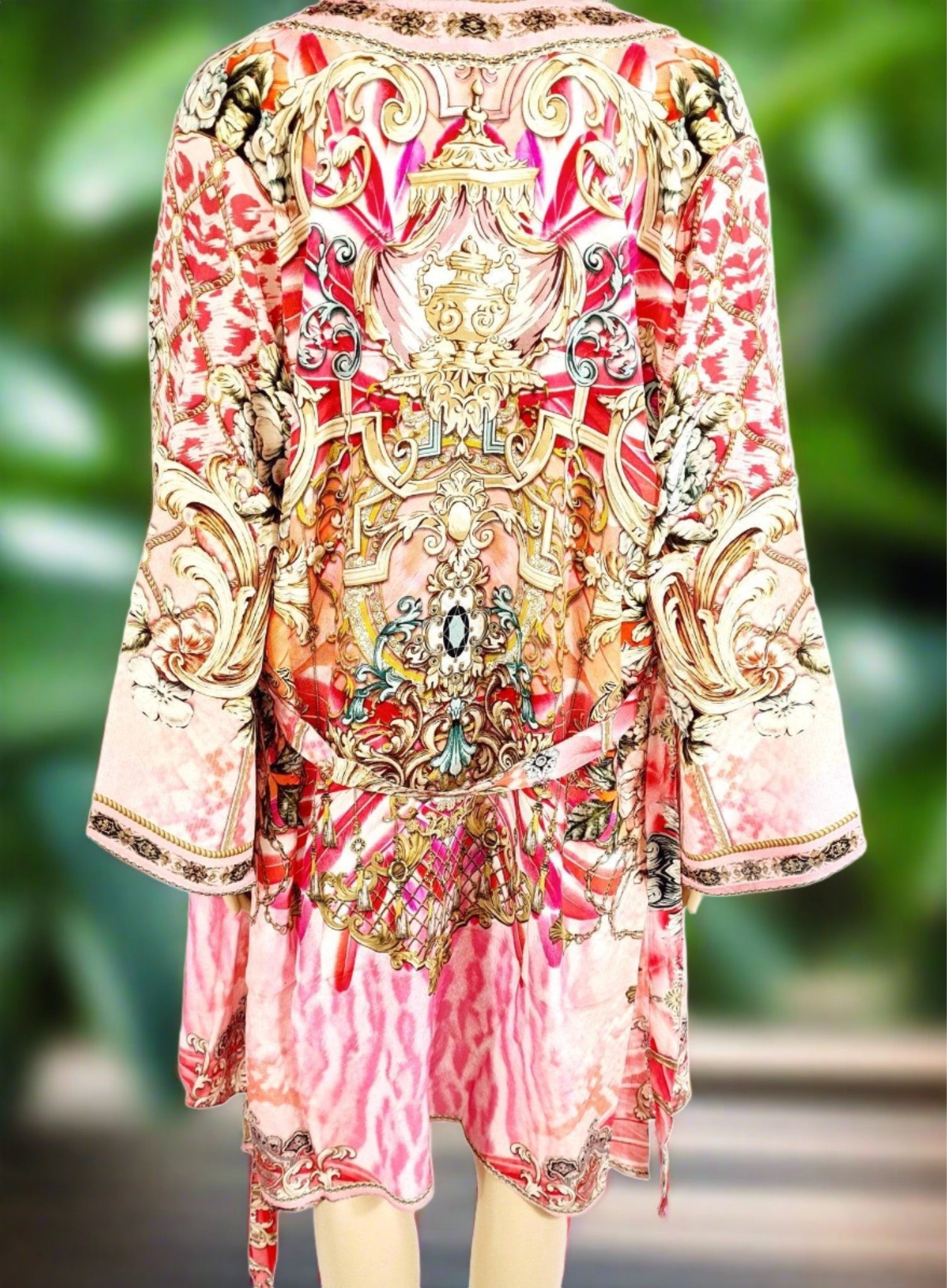 Short Silk Kimono - Elegance - Kaftans that Bling