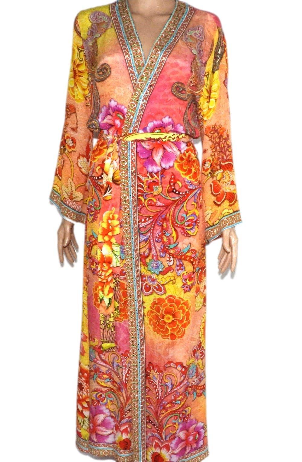 Long Silk Kimono - Harmony by Kaftans that Bling - Kaftans that Bling