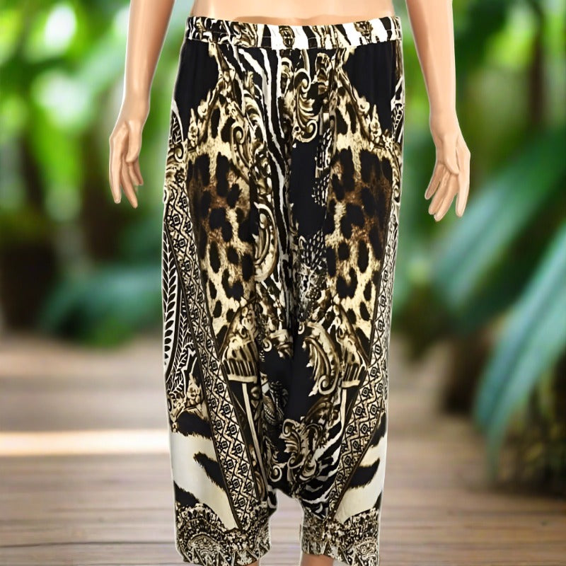 Silk harem pants - cougar - Kaftans that Bling